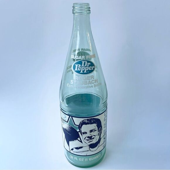 1970’s Sugar Free DrPepper Roger Staubach Dallas Cowboys Commemorative Bottle - Picture 2 of 16